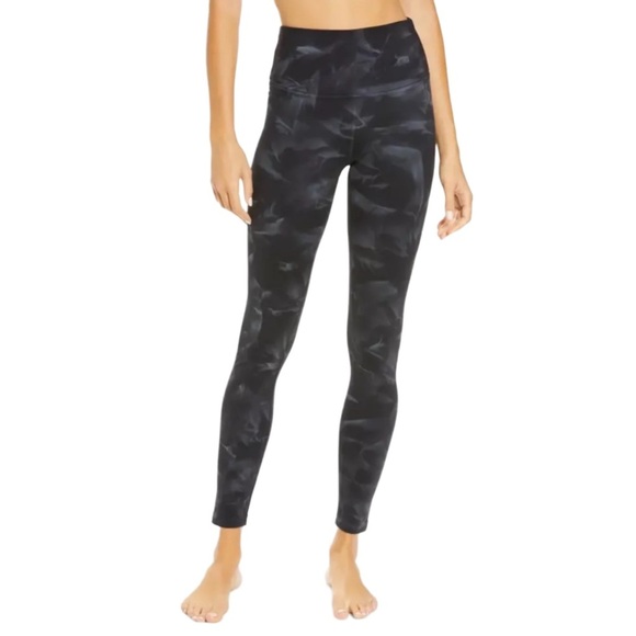 {Zella} "High Waist Studio Lite in Spray Dye Black" High Compression Leggings - Picture 1 of 7
